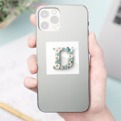 Elegant Floral Your Monogram D Vinyl Stickers (Téléphone)