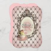 elegant florale cupcake  verjaardag kaart (Voorkant / Achterkant)