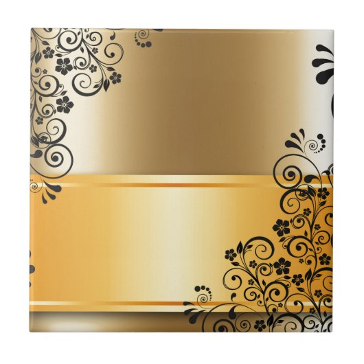 Elegant florale decoratie tegeltje (Voorkant)