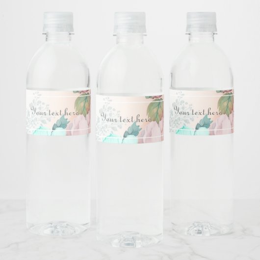 Elegant florale groen water Etiket fles (Flessen)