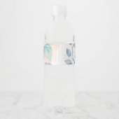 Elegant florale groen water Etiket fles (Achterkant)