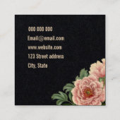 Elegant florale trendy roze visitekaartjes (Achterkant)