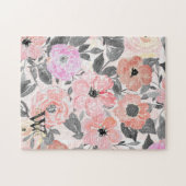 Elegant florale waterverf legpuzzel (Horizontaal)