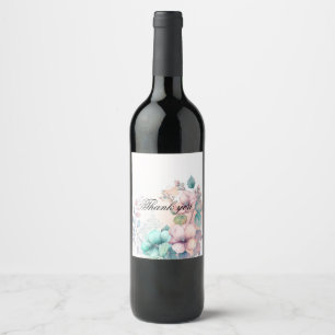 Elegant florale wijnetiket wijn etiket