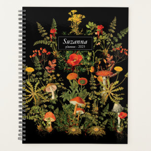 Élégant Florales Noires Botaniques Carnet d'automn