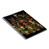 Élégant Florales Noires Botaniques Carnet d'automn (Côté Droit)