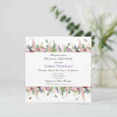 Elegant Florals Butterflies Bridal Shower Kaart (Staand voorkant)