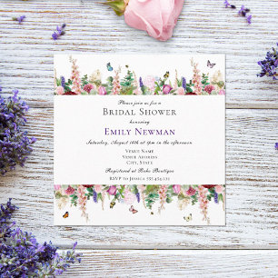 Elegant Florals Butterflies Bridal Shower Kaart