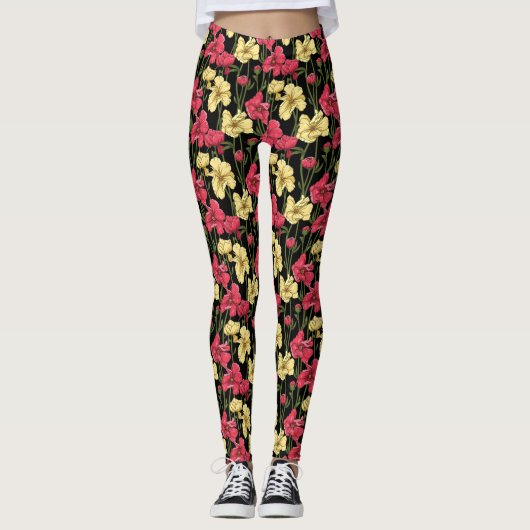 Elegant floreel patroon 2 leggings (Voorkant)
