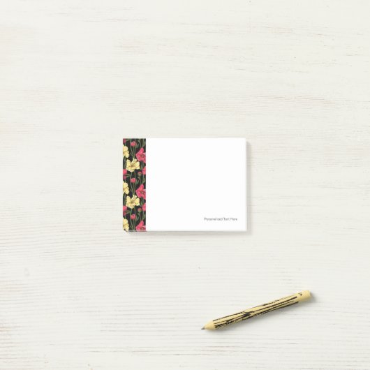 Elegant floreel patroon 2 post-it® notes (Op bureau)