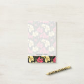 Elegant floreel patroon 2 post-it® notes (Op bureau)