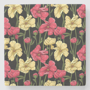 Elegant floreel patroon 2 stenen onderzetter