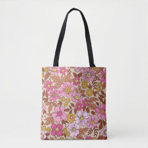 Elegant floreel patroon in kleine handtekenbloemen draagtas