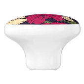 Elegant floreel patroon keramische knop (Zijkant)