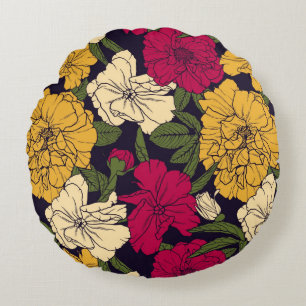 Elegant floreel patroon rond kussen