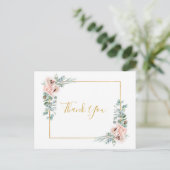 Élégant flou | Carte postale Merci Mariage (Debout devant)