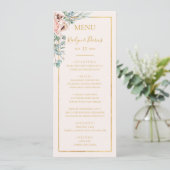 Élégant flou | Menu du dîner Mariage Pastel (Debout devant)