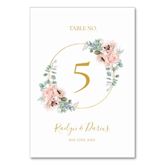 Élégant flou | Numéro de table (Dos)