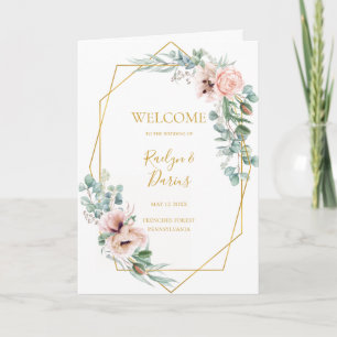 Élégant flou Programme de mariage plié