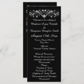 Elegant Flourish Black and White Wedding Programs Programma (Voorkant / Achterkant)