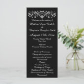 Elegant Flourish Black and White Wedding Programs Programma (Staand voorkant)