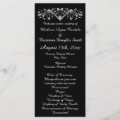 Elegant Flourish Black and White Wedding Programs Programma (Voorkant)