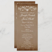 Elegant Flourish Brown Fall Wedding Programs Programma (Voorkant / Achterkant)