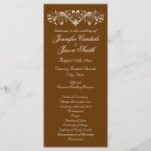Elegant Flourish Brown Fall Wedding Programs Programma (Voorkant)