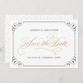 Elegant flourish calligraphy  save the date (Voorkant / Achterkant)