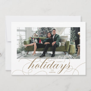 Élégant Flourish Formal Script Carte photo de vaca