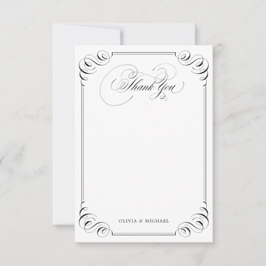 Elegant flourish kalligraphy bedankt (Voorkant)