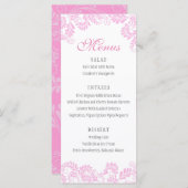 Elegant Flourish Pink Wedding Menus Menu (Voorkant / Achterkant)