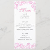 Elegant Flourish Pink Wedding Menus Menu (Voorkant)