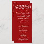 Elegant Flourish Red Wedding Programs Programma (Voorkant / Achterkant)