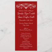 Elegant Flourish Red Wedding Programs Programma (Voorkant)