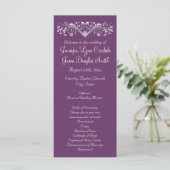 Elegant Flourish Regal Paars Wedding Programs Programma (Staand voorkant)