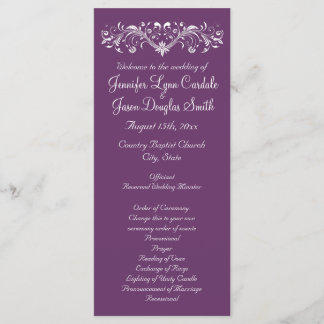 Élégant Flourish Regal Purple Mariage Programmes