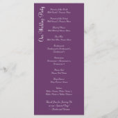 Élégant Flourish Regal Purple Mariage Programmes (Dos)