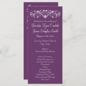 Élégant Flourish Regal Purple Mariage Programmes (Devant / Derrière)