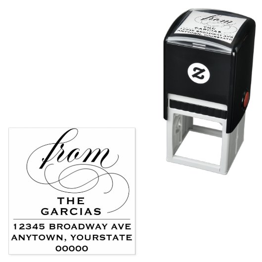 Elegant Flourish Script Retouradres Zelfinktende Stempel (In situ)