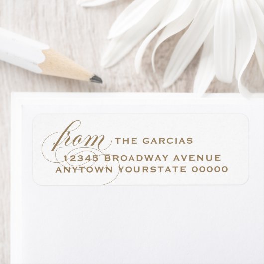 Elegant Flourish Script Return Address Label (Insitu)