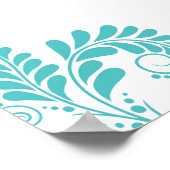 Elégant Flourish Turquoise Mariage Welcome Poster (Coin)