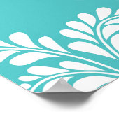 Elégant Flourish Turquoise Mariage Welcome Poster (Coin)