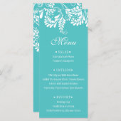 Elegant Flourish Turquoise Wedding Menus Menu (Voorkant / Achterkant)