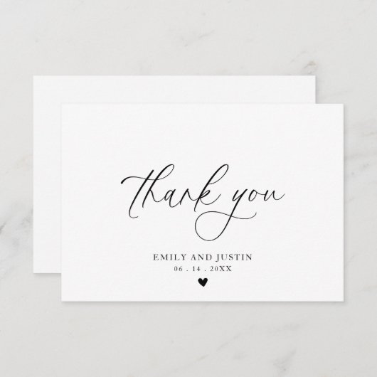 Élégant Flourished Calligraphie Script Merci (Devant / Derrière)