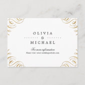 Elegant floury calligraphy bruiloft insert informatiekaartje (Voorkant)
