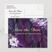 Elegant Flower and Feathers Briefkaart (Voorkant / Achterkant)