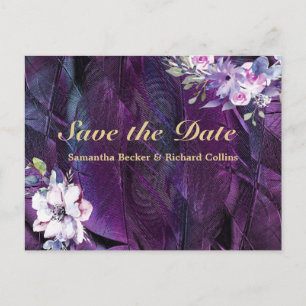 Elegant Flower and Feathers Briefkaart