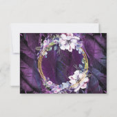 Elegant Flower and Feathers RSVP Kaartje (Achterkant)