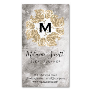 Elegant Flower Arrangement marmer Magnetisch Visitekaartje